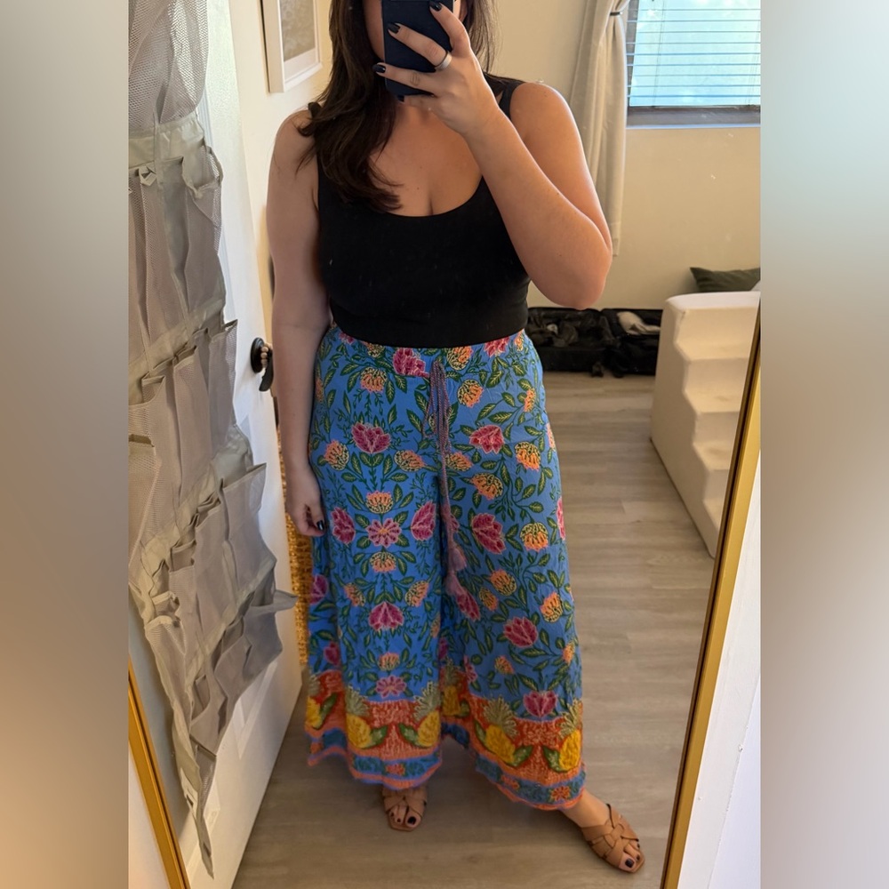 Farm Rio Tropical Print Blue Women's Pants